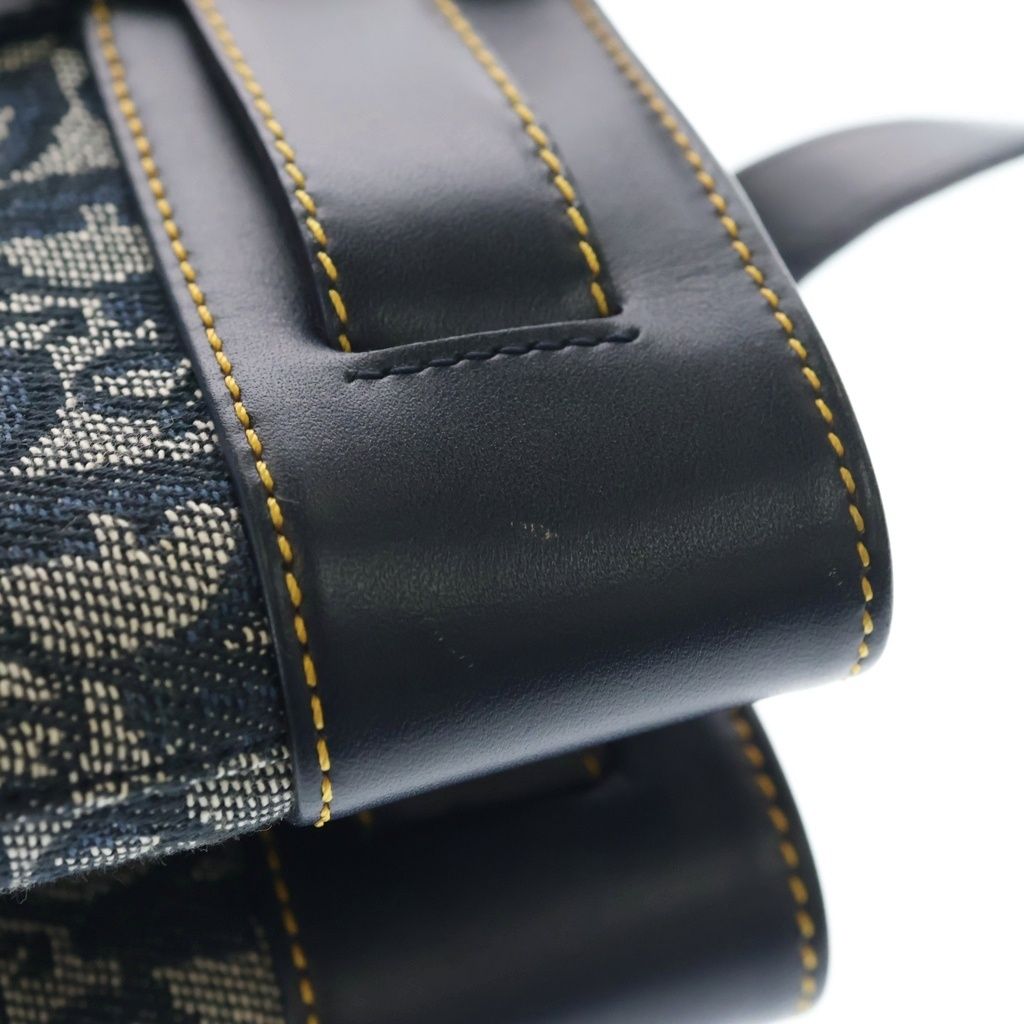 Dior Trotter Canvas Leather Tote Blue — view 7