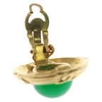 Chanel Green Stone Earrings Gold — view 5