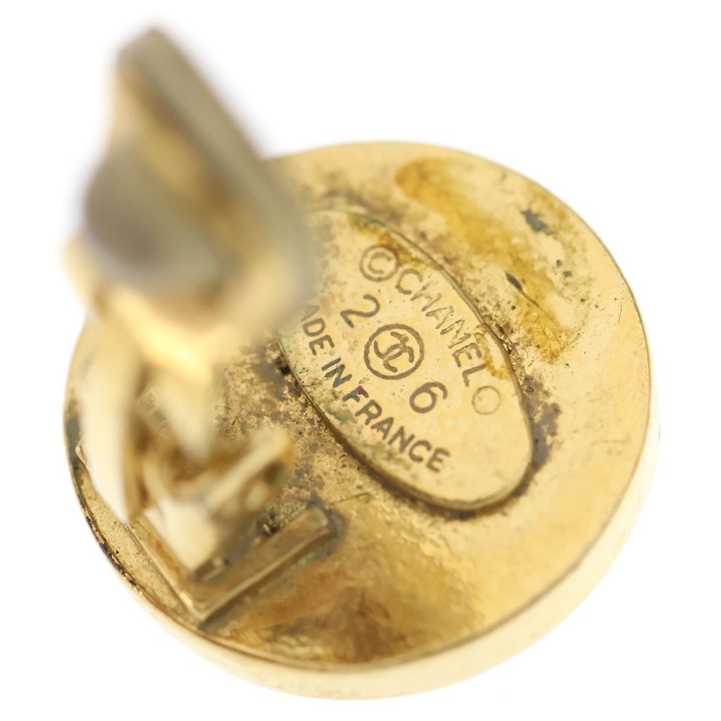 Chanel CC Logo Earrings Black Gold — view 6