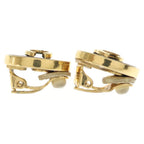 Chanel CC Logo Earrings Black Gold — view 3