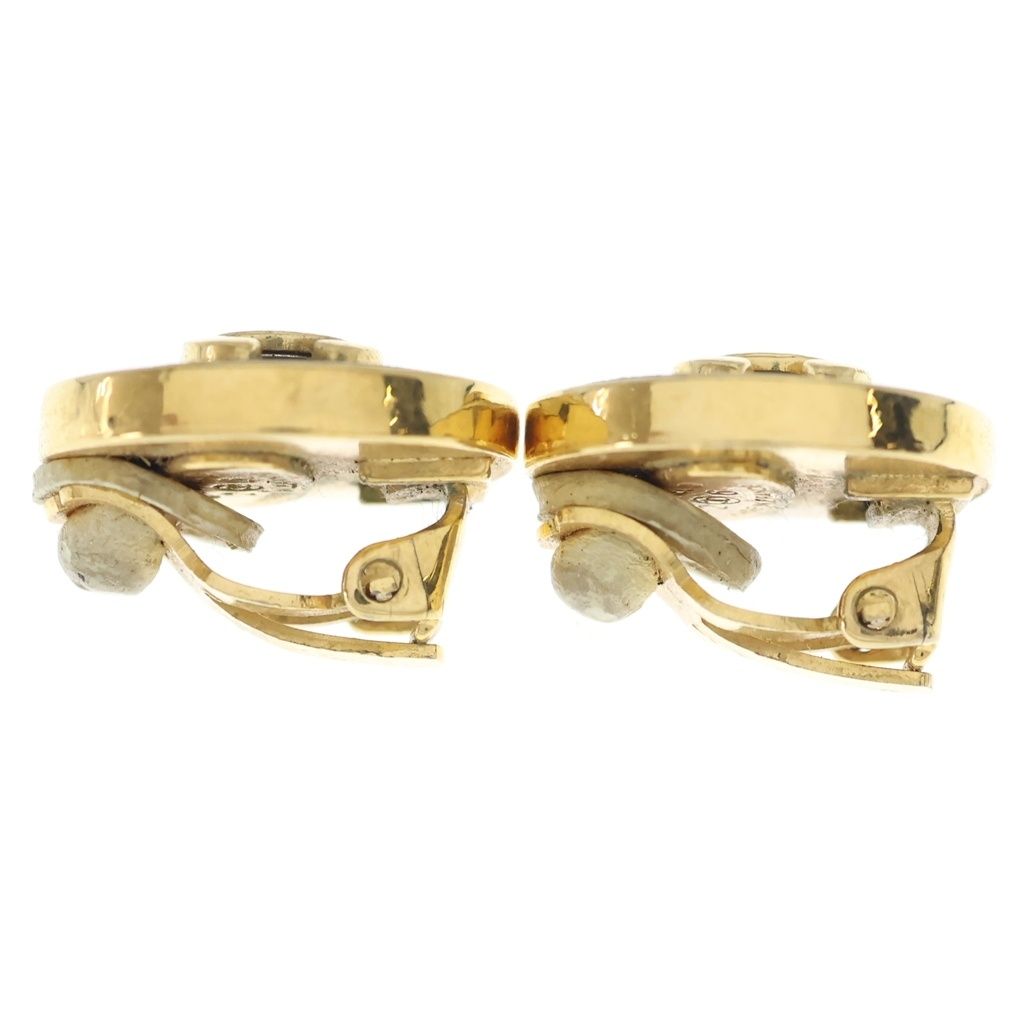 Chanel CC Logo Earrings Black Gold — view 4
