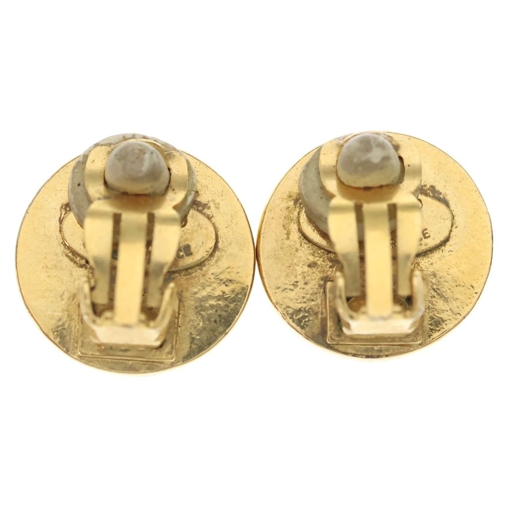 Chanel CC Logo Earrings Black Gold — view 2