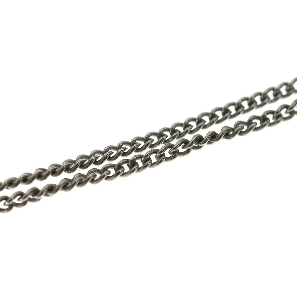 Chanel CC Logo Rhinestone Silver Pendant Chain — view 6