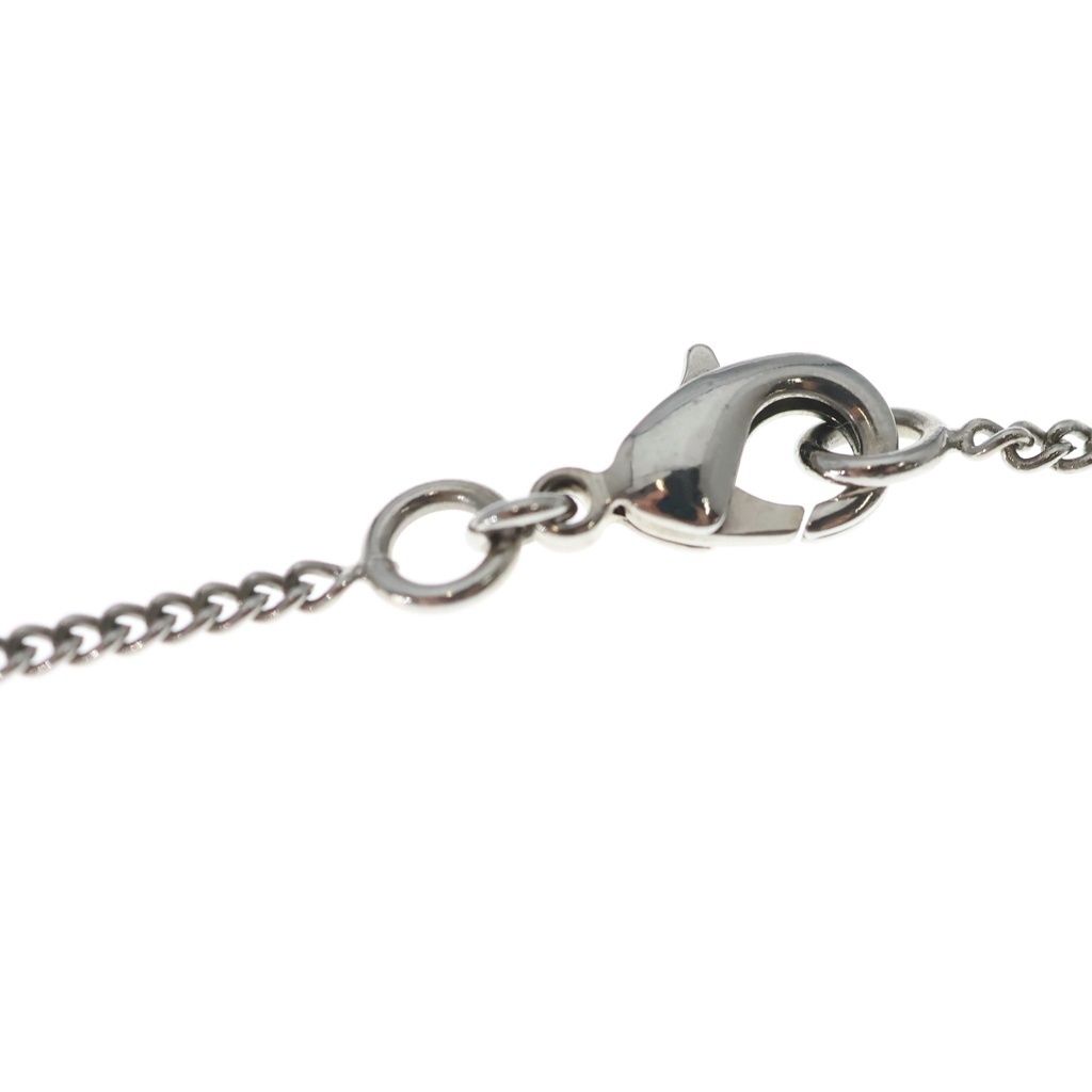 Chanel CC Logo Rhinestone Silver Pendant Chain — view 4