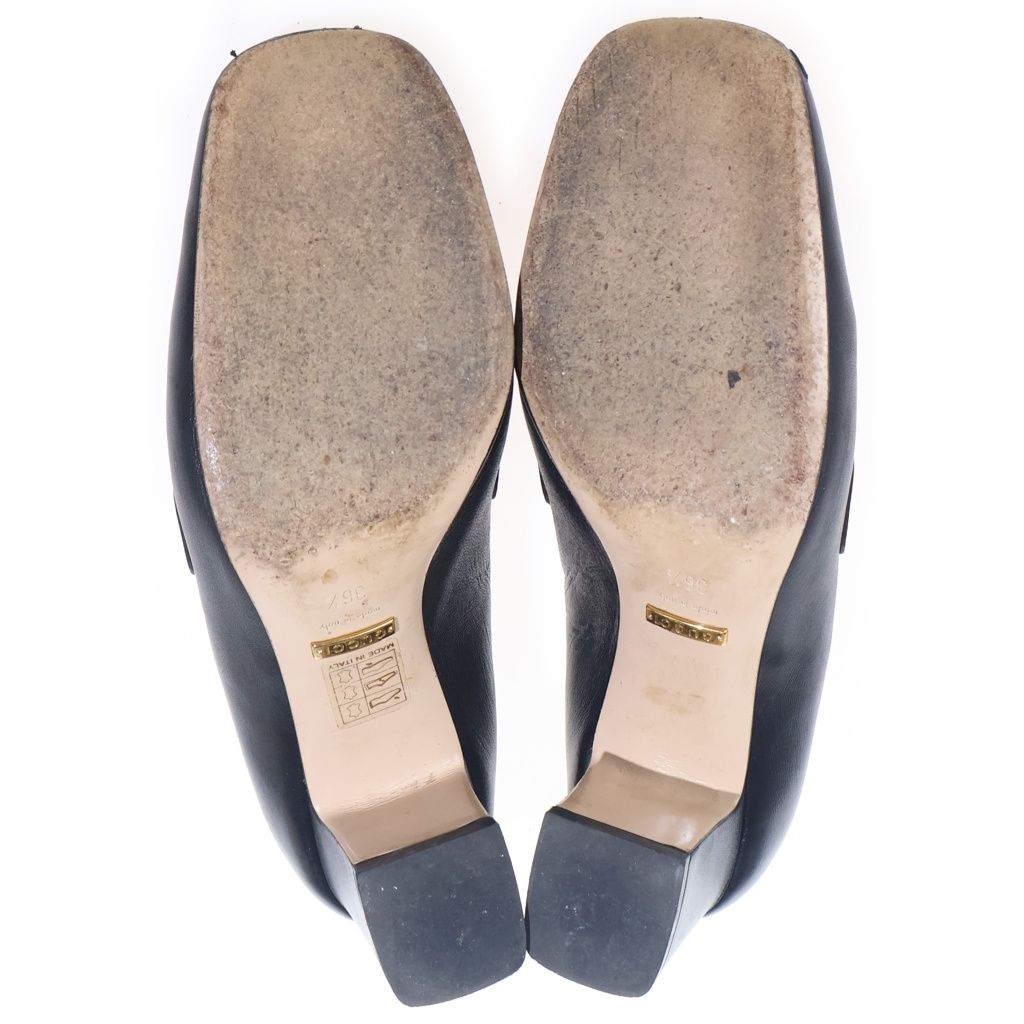 Gucci Interlocking Zumi Mid Heels Loafers Black — view 5
