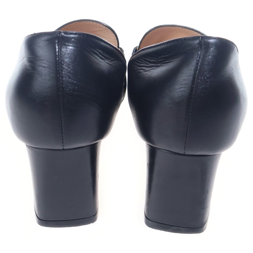 Gucci Interlocking Zumi Mid Heels Loafers Black — view 3