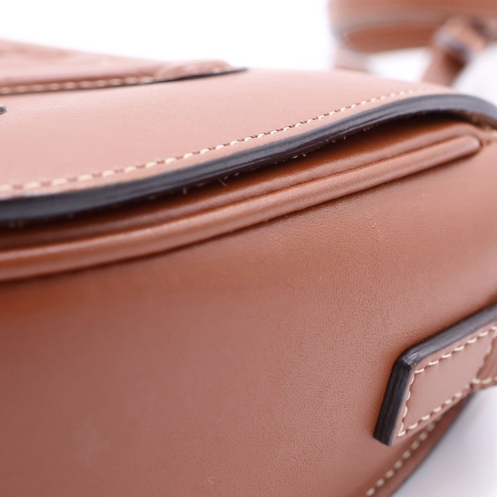 Celine Folco Cuir Triomphe Mini Shoulder Bag Brown Leather — view 6