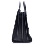 Saint Laurent Paris Embossed Croco Handbag Black Leather Silver — view 3