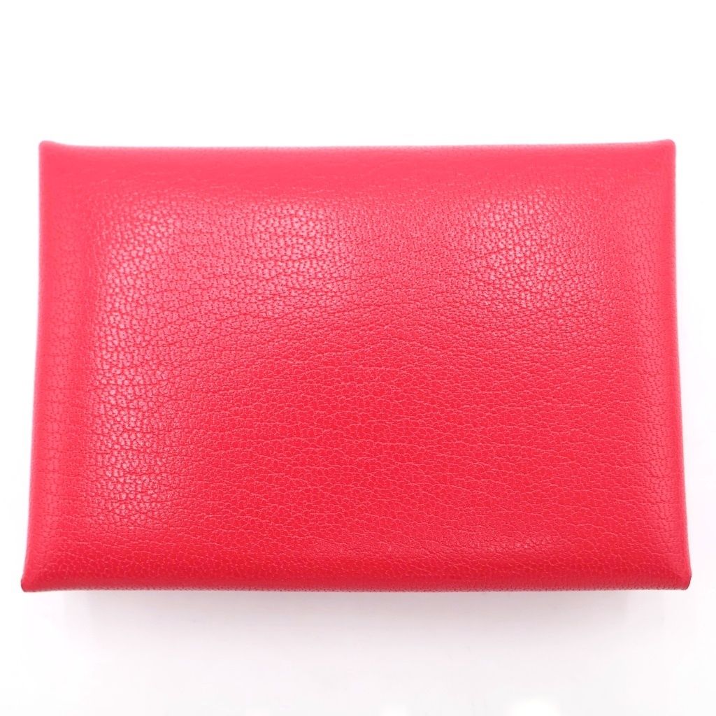 Hermes Calvi Duo Chevre Card Case Business Holder Coin Silver Pink — view 2