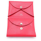 Hermes Calvi Duo Chevre Card Case Business Holder Coin Silver Pink — view 4