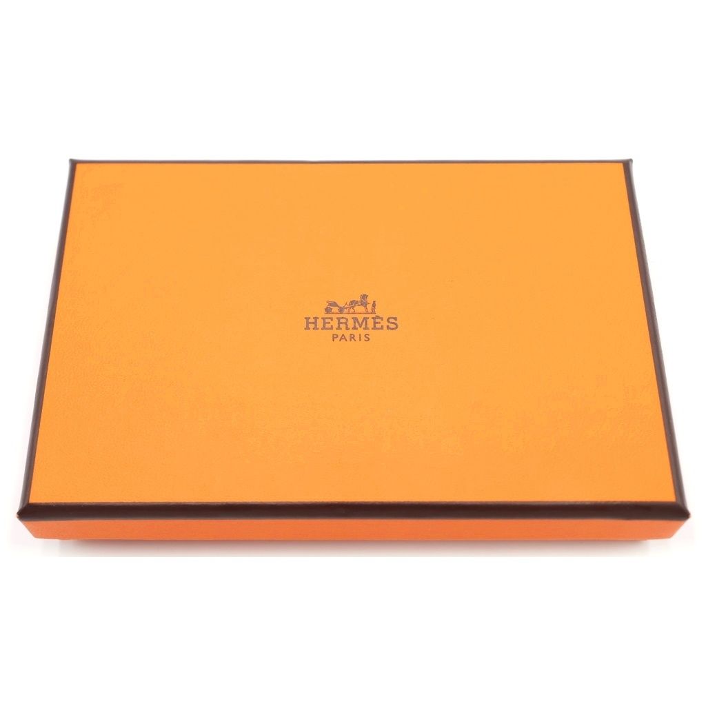 Hermes Calvi Duo Chevre Card Case Business Holder Coin Silver Pink — view 6