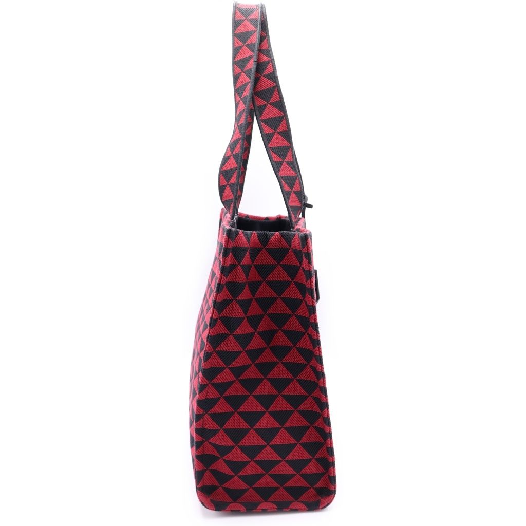 Prada Canvas Tote Red Black — view 3