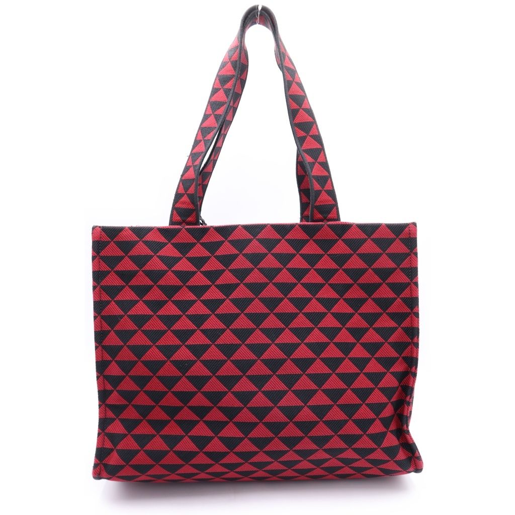 Prada Canvas Tote Red Black — view 2
