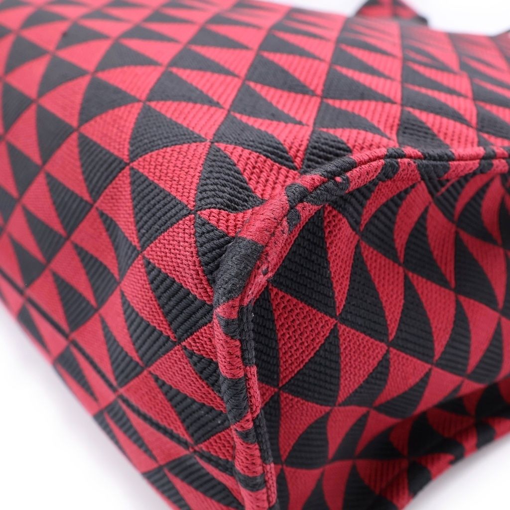 Prada Canvas Tote Red Black — view 6