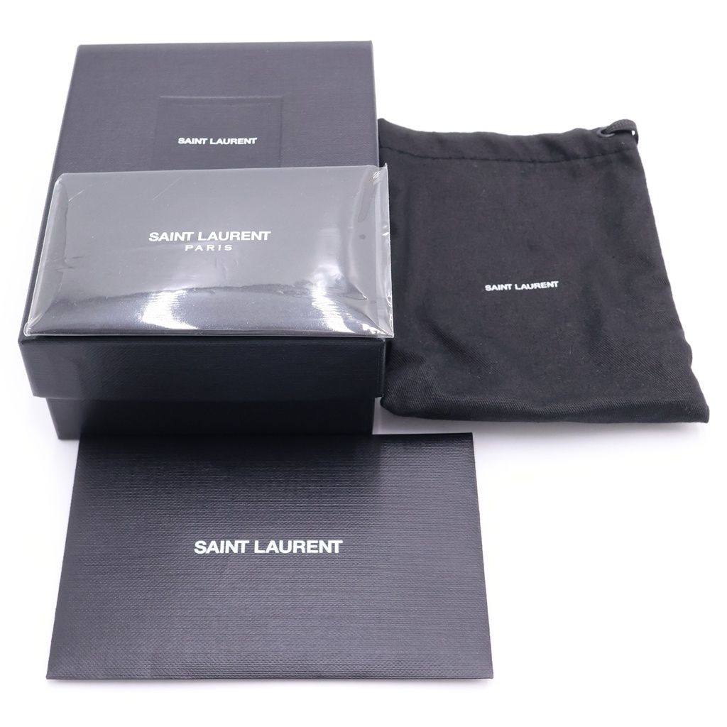 Saint Laurent Paris Skull Pineapple All Over Pattern Leather Card Case Black — view 6