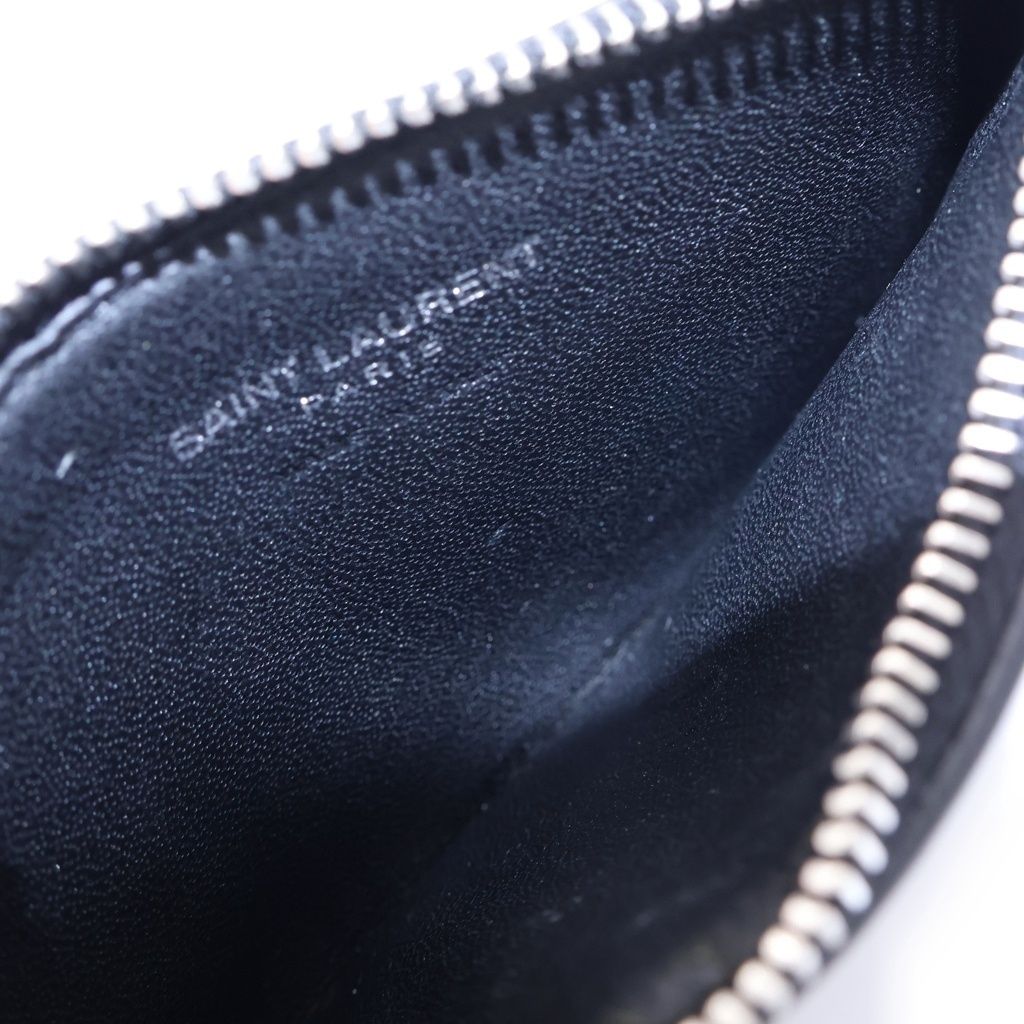 Saint Laurent Paris Skull Pineapple All Over Pattern Leather Card Case Black — view 4