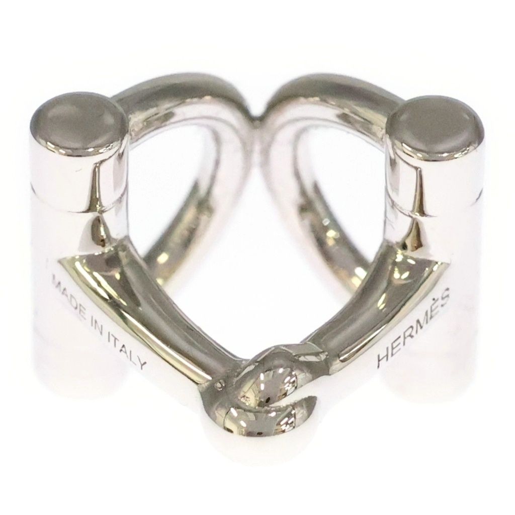Hermes Mini Double D Scarf Ring Silver — view 2