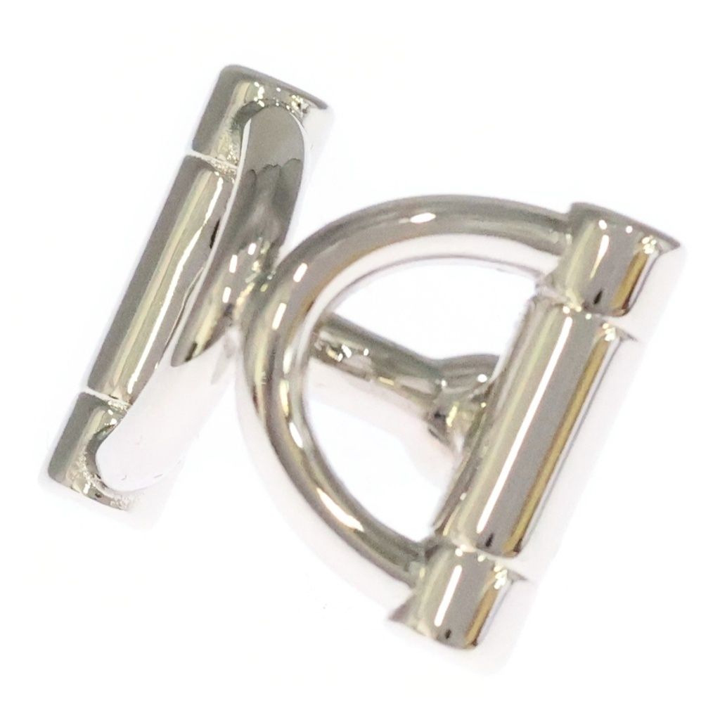 Hermes Mini Double D Scarf Ring Silver