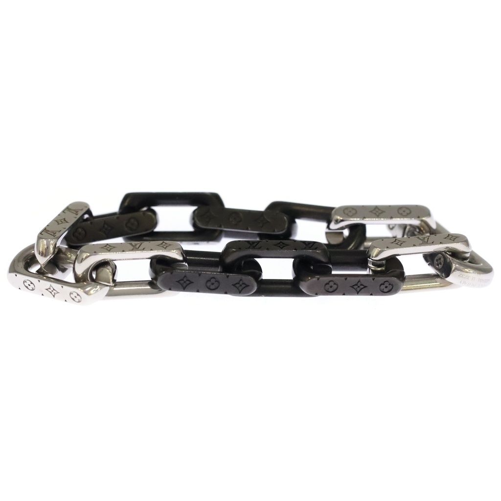 Louis Vuitton Bracelet Monogram Chain Silver Black — view 4