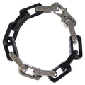Louis Vuitton Bracelet Monogram Chain Silver Black