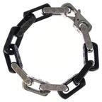 Louis Vuitton Bracelet Monogram Chain Silver Black