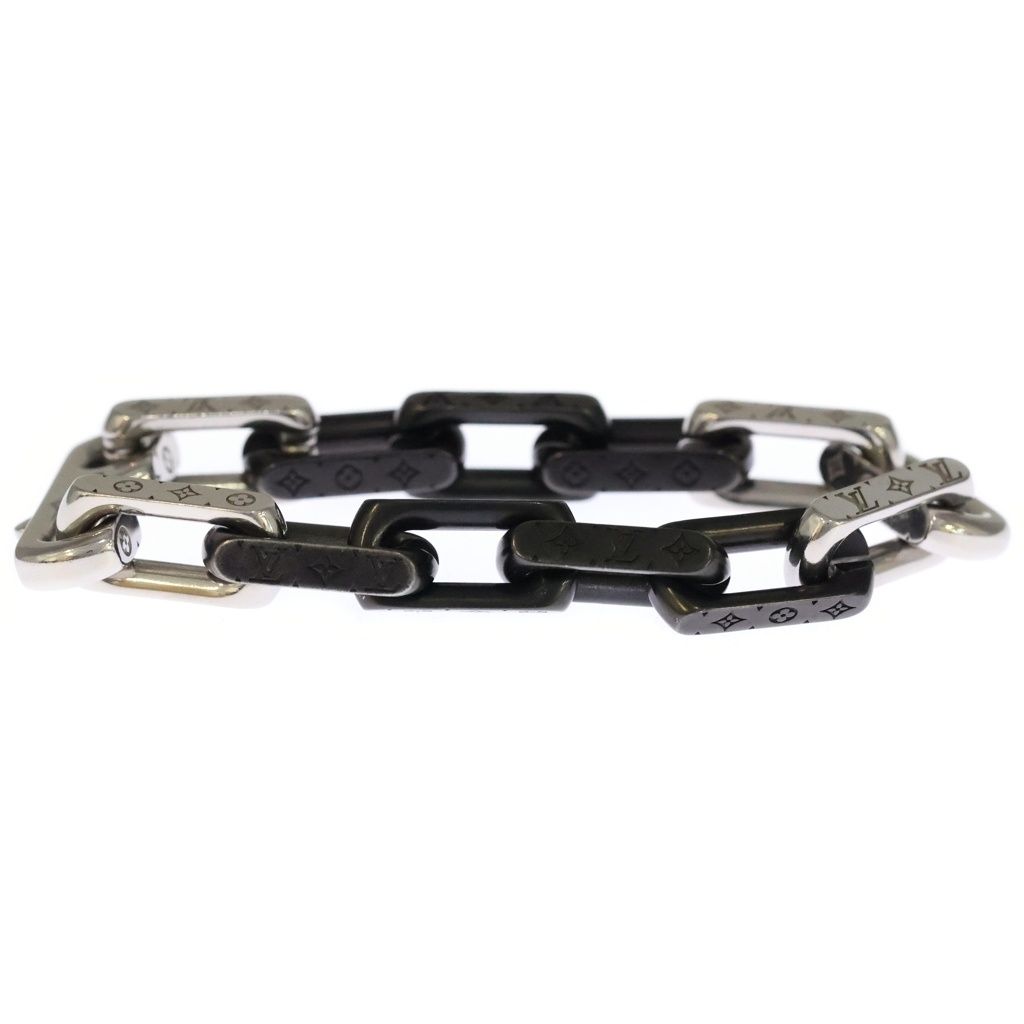 Louis Vuitton Bracelet Monogram Chain Silver Black — view 3