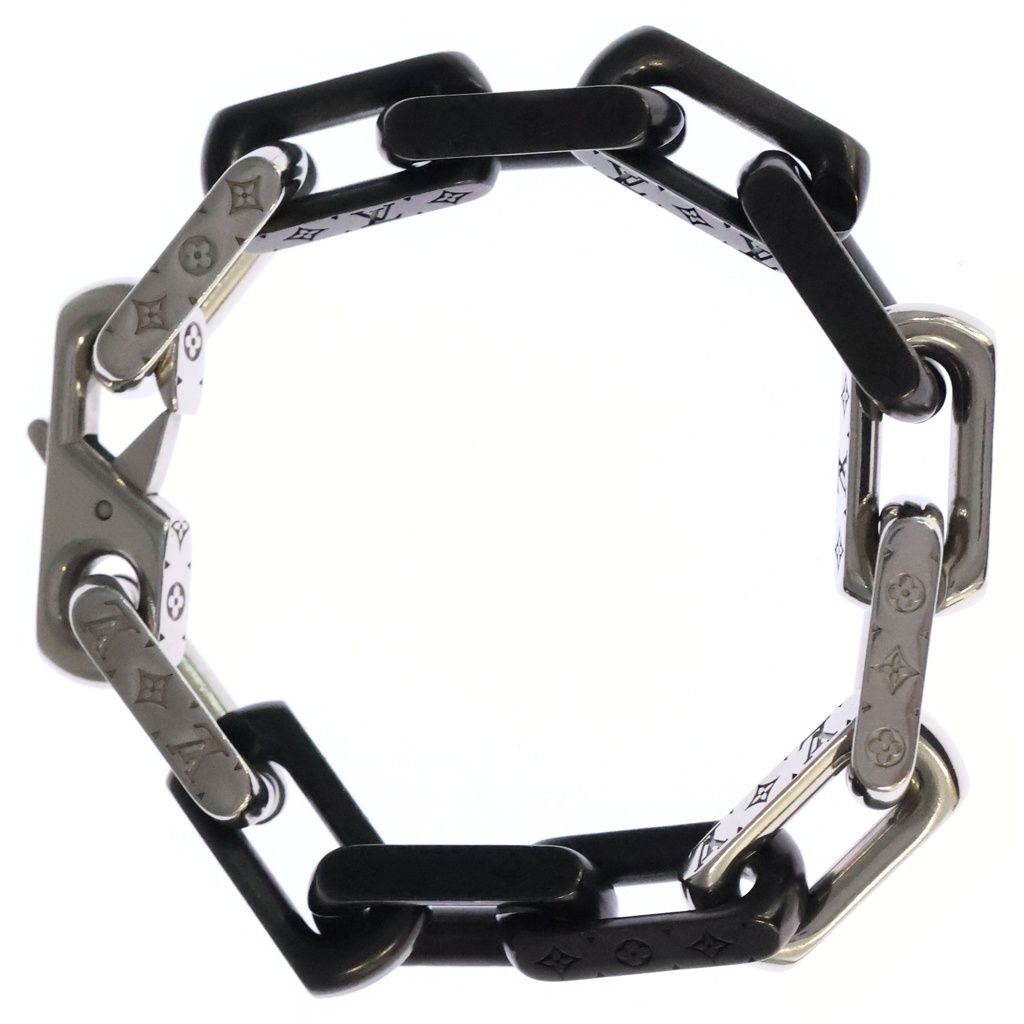 Louis Vuitton Bracelet Monogram Chain Silver Black — view 2