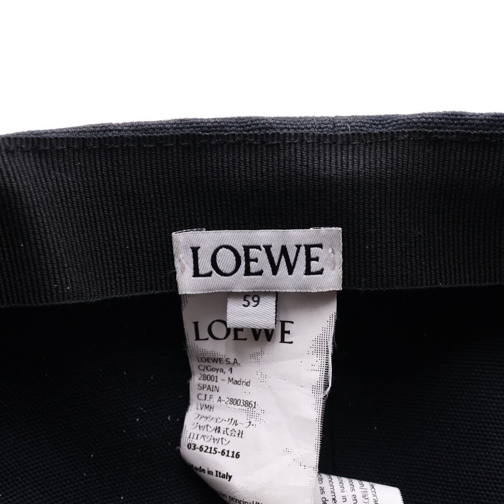 Loewe Anagram Logo Patch Cap Hat Black — view 7
