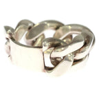 Bottega Veneta Chain Plate Ring Silver