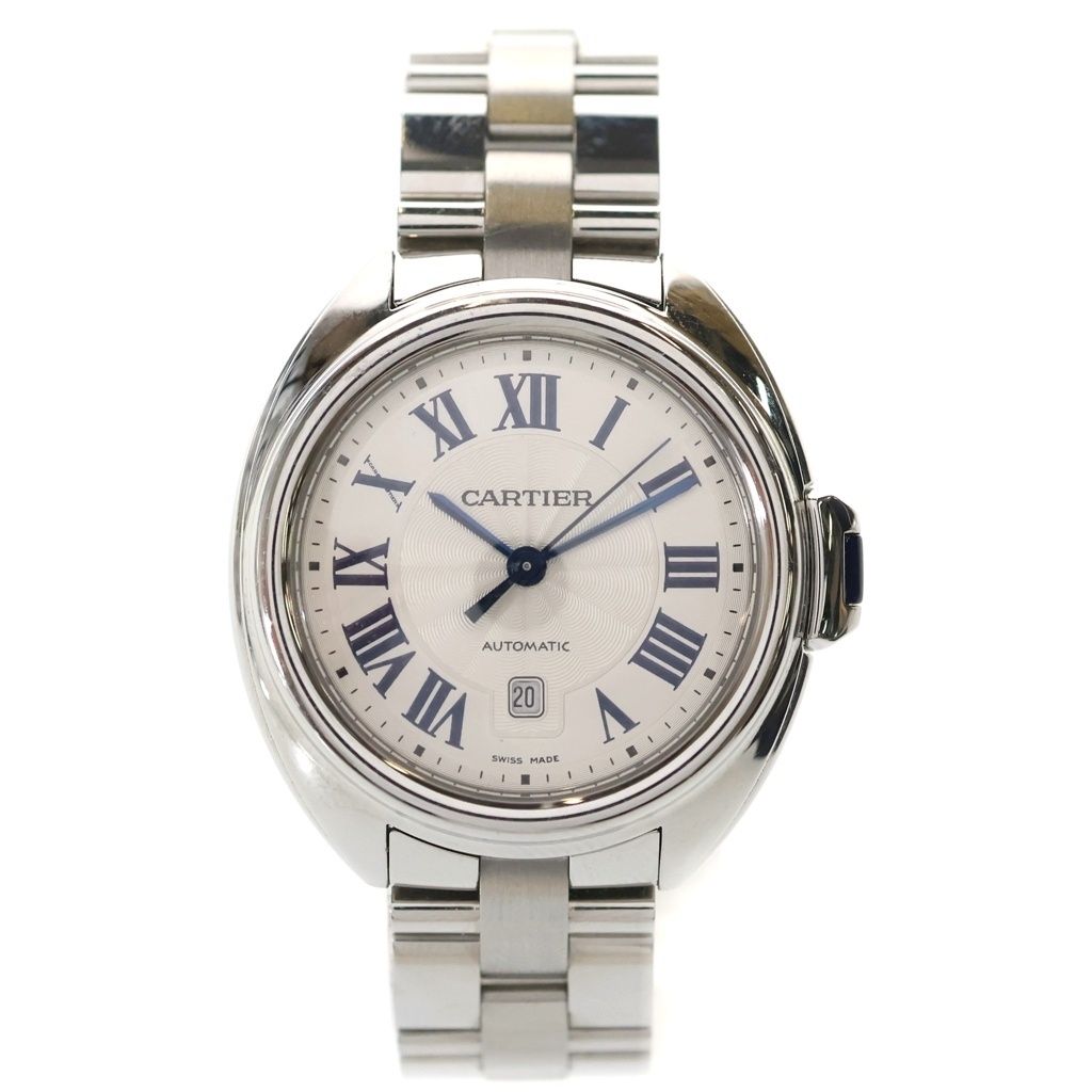 Cartier Cles de SS at Stainless Steel Automatic Winding Silver Dial Watch