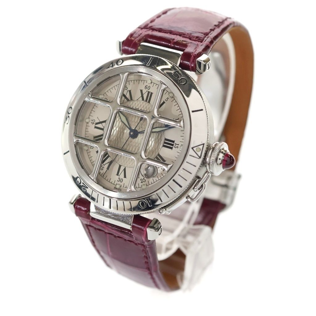 Cartier Pasha Grid Anniversary SS Leather at Stainless Steel Automatic Winding — view 4