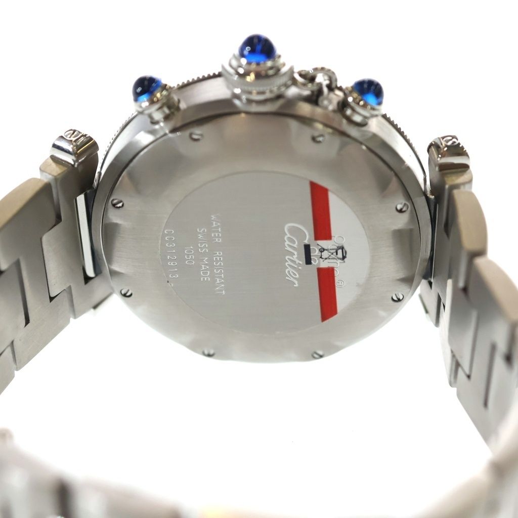 Cartier Pasha 38 Chronograph SS Quartz Stainless Steel Date Watch White Dial — view 5