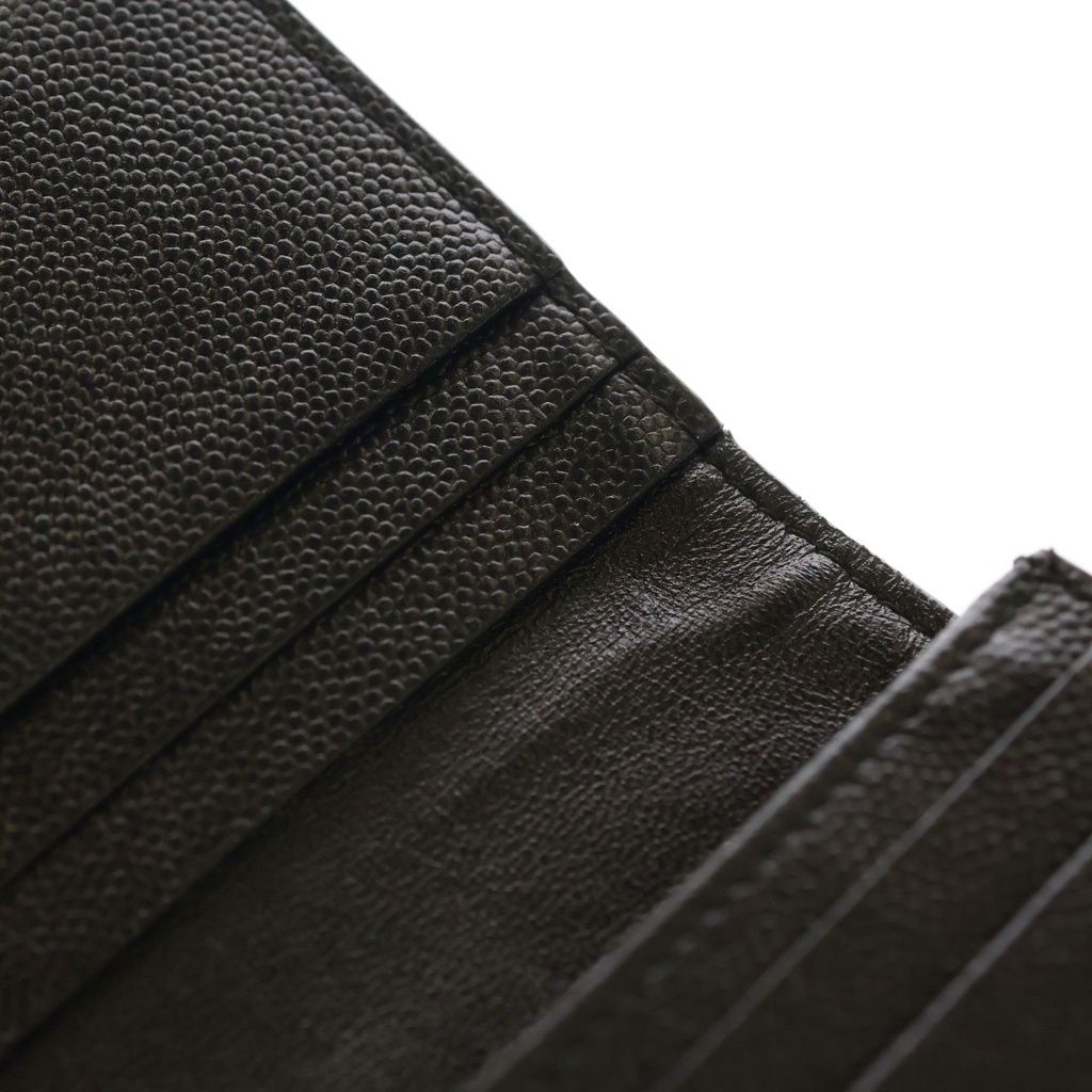 Saint Laurent Paris Cassandra Bifold Wallet Compact Coin Case Black Leather Gold — view 6