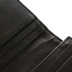 Saint Laurent Paris Cassandra Bifold Wallet Compact Coin Case Black Leather Gold — view 6