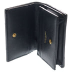 Saint Laurent Paris Cassandra Bifold Wallet Compact Coin Case Black Leather Gold — view 4