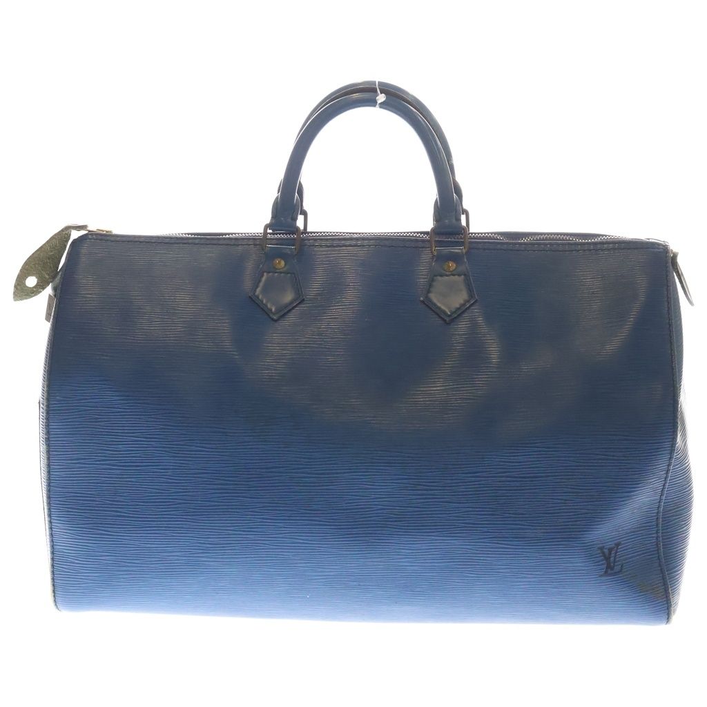 Louis Vuitton Epi Speedy 45 Leather Boston Bag Blue