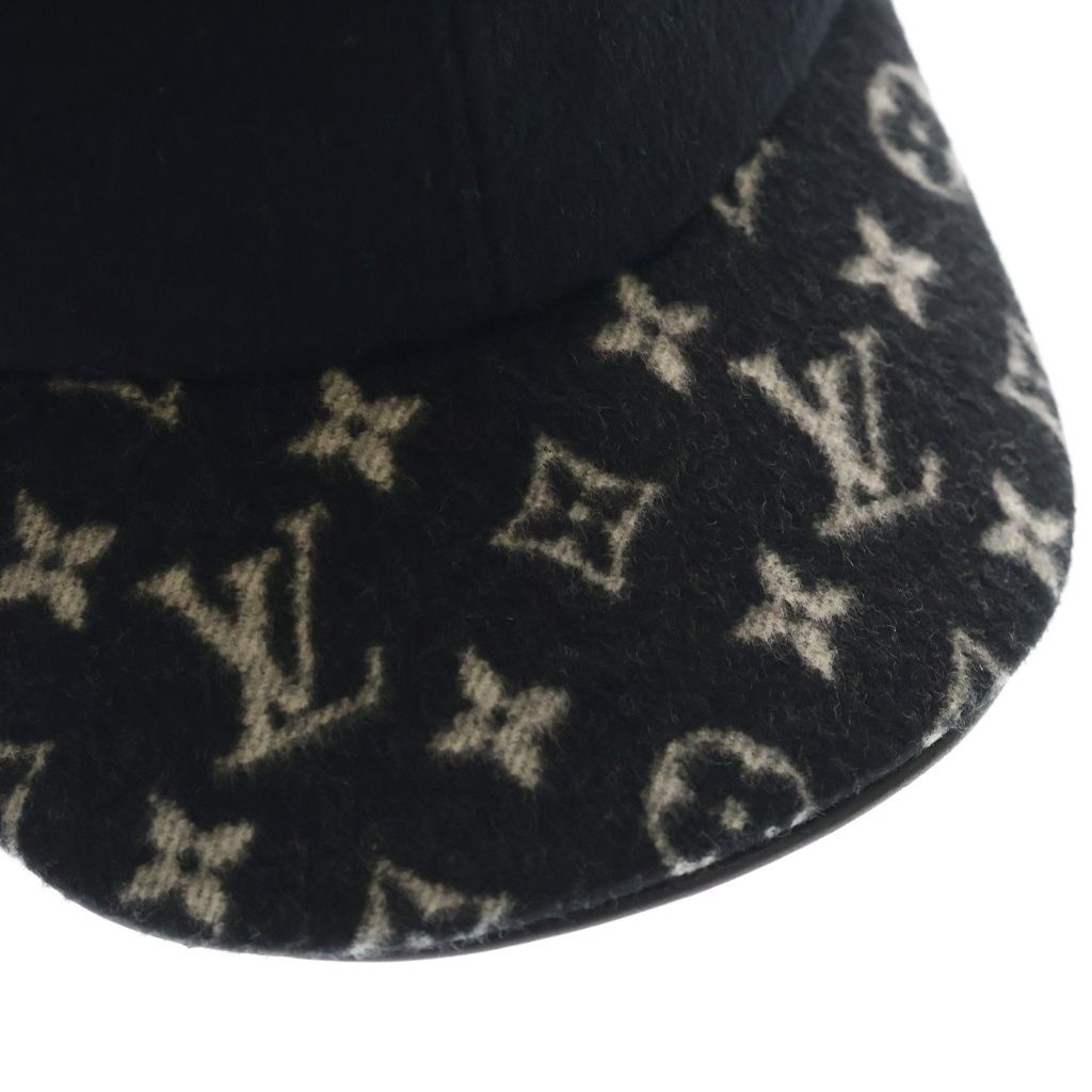 Louis Vuitton Monogram Endless Cap Woolen Dress Cap Hat Black — view 5