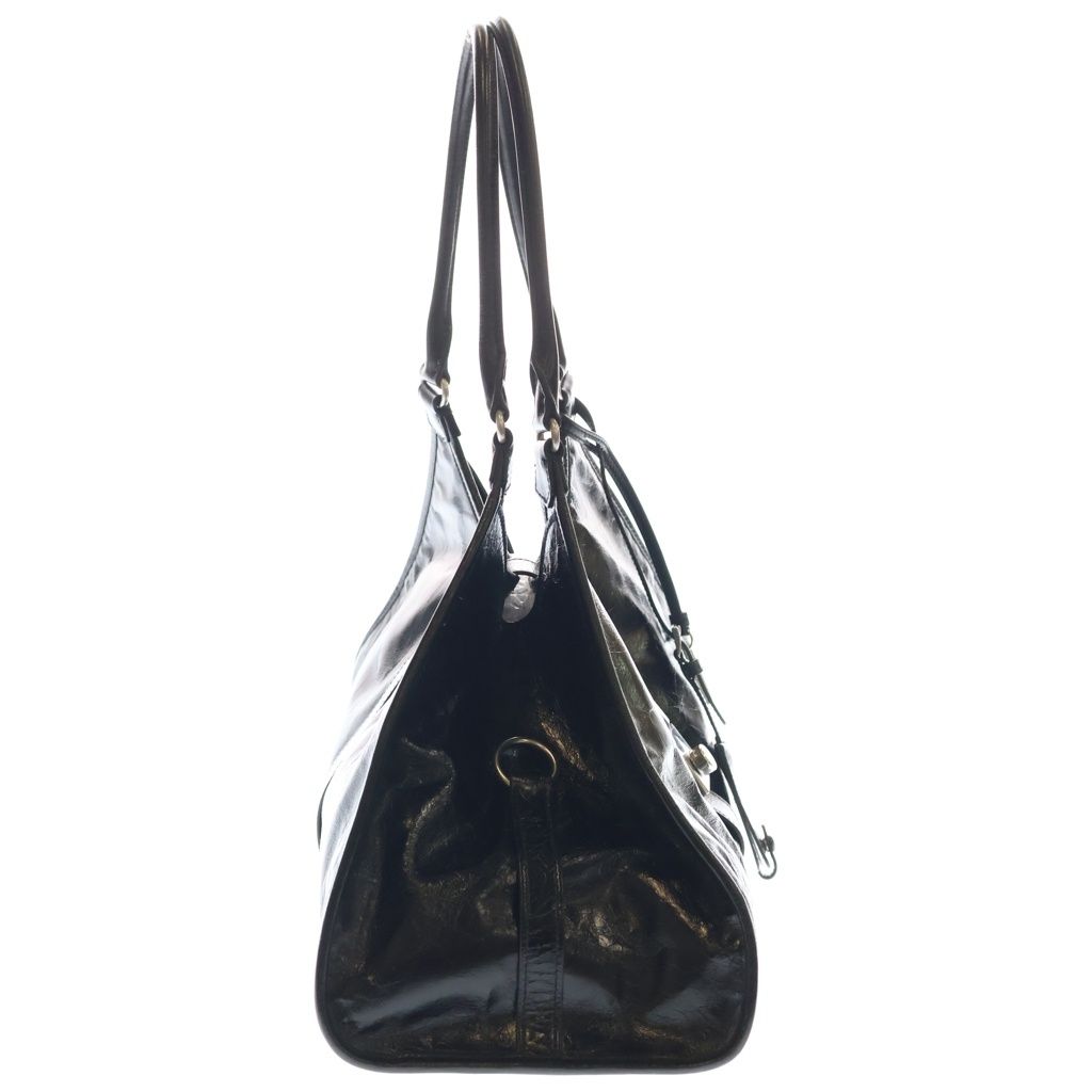 Prada Small Leather Tote Handbag Black — view 3