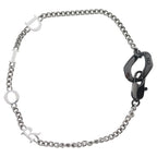 Dior Contrast Chain Bracelet Silver Black