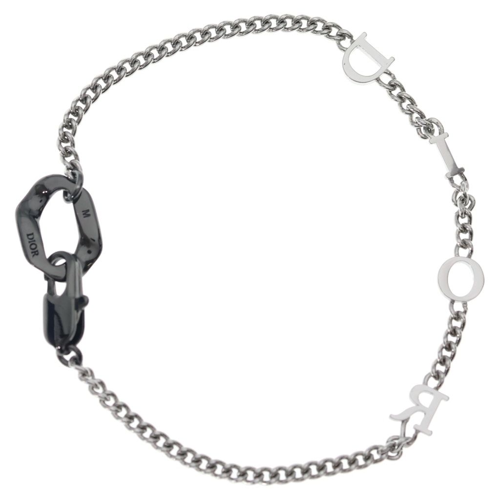 Dior Contrast Chain Bracelet Silver Black — view 2