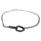 Dior Contrast Chain Bracelet Silver Black — view 4