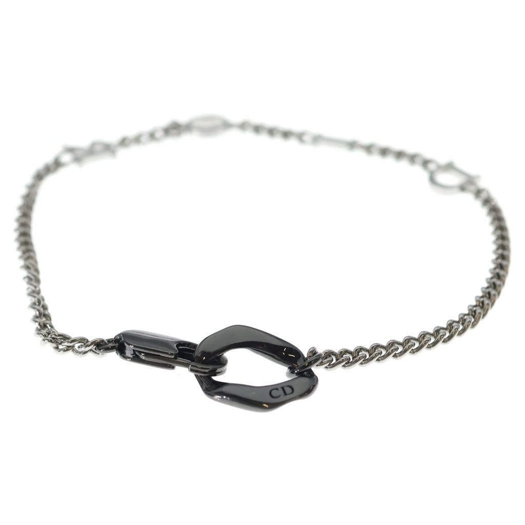 Dior Contrast Chain Bracelet Silver Black — view 4
