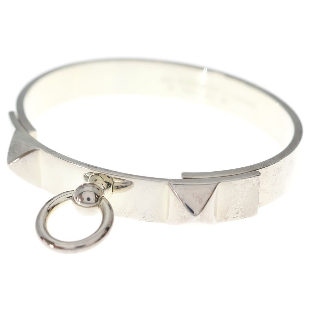 Hermes Collier de Chien Bracelet Bangle Silver