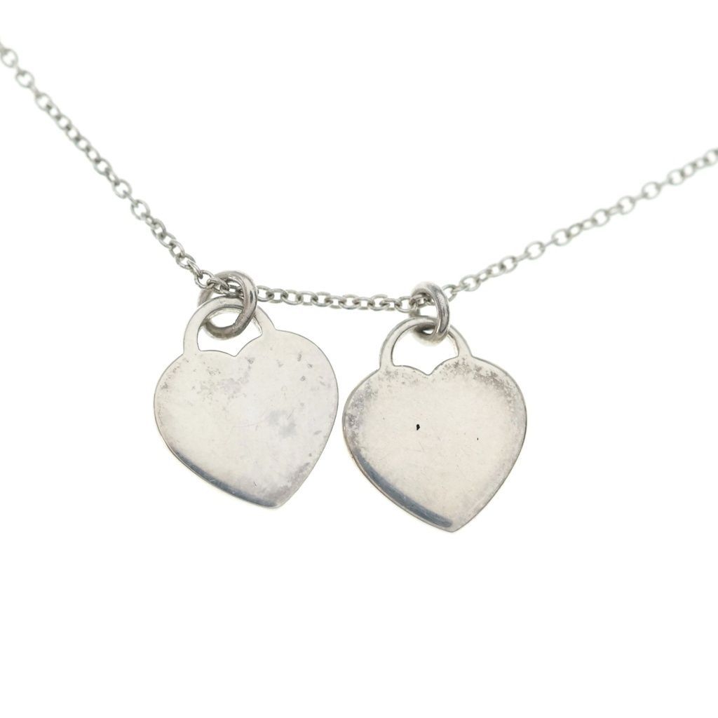 Tiffany & Co Return to Double Heart Pendant Chain Silver Pink — view 5
