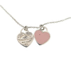 Tiffany & Co Return to Double Heart Pendant Chain Silver Pink — view 3