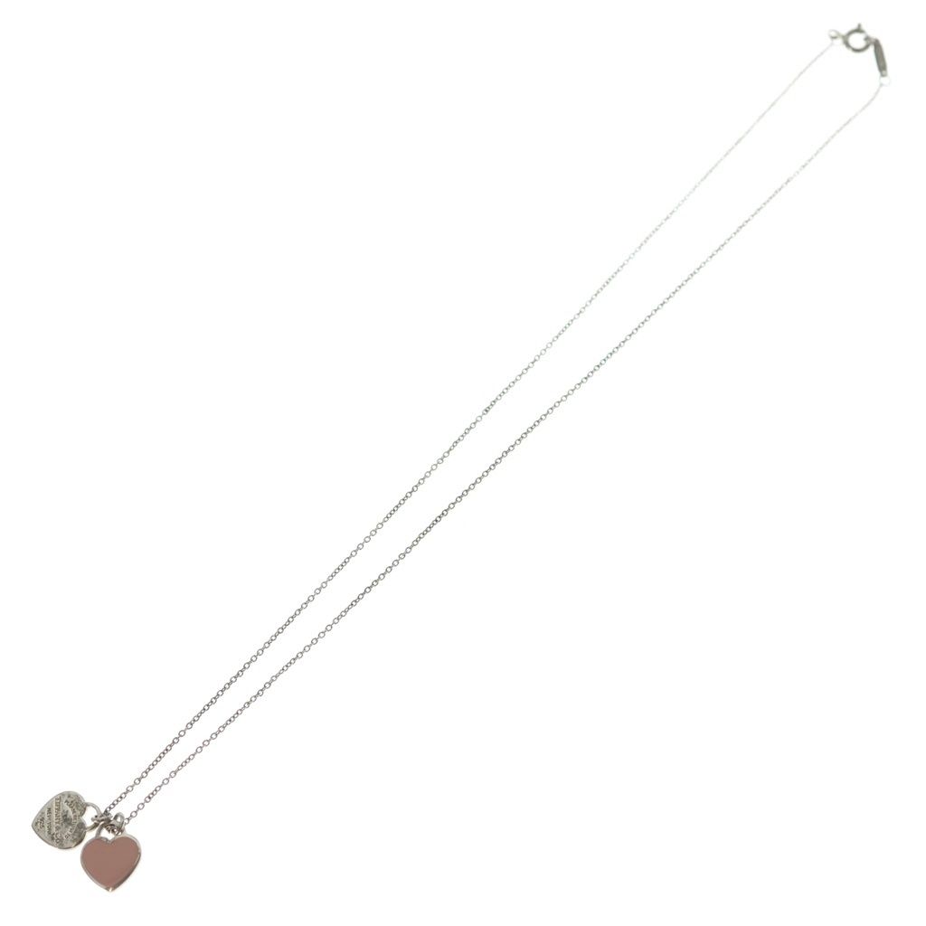 Tiffany & Co Return to Double Heart Pendant Chain Silver Pink — view 2