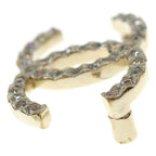 Chanel CC Logo Brooch Pin Badge Rhinestone Gold — view 3