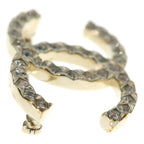 Chanel CC Logo Brooch Pin Badge Rhinestone Gold — view 4