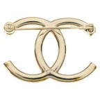 Chanel CC Logo Brooch Pin Badge Rhinestone Gold — view 2