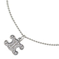 Celine Triomphe Rhinestone Pendant Chain Silver